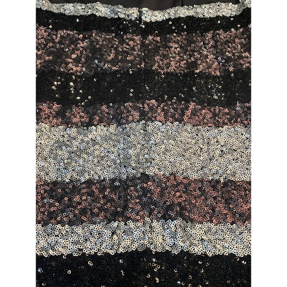 Small Andree Blue sequin party cocktail dress black silver gold homecoming - Picture 5 of 12